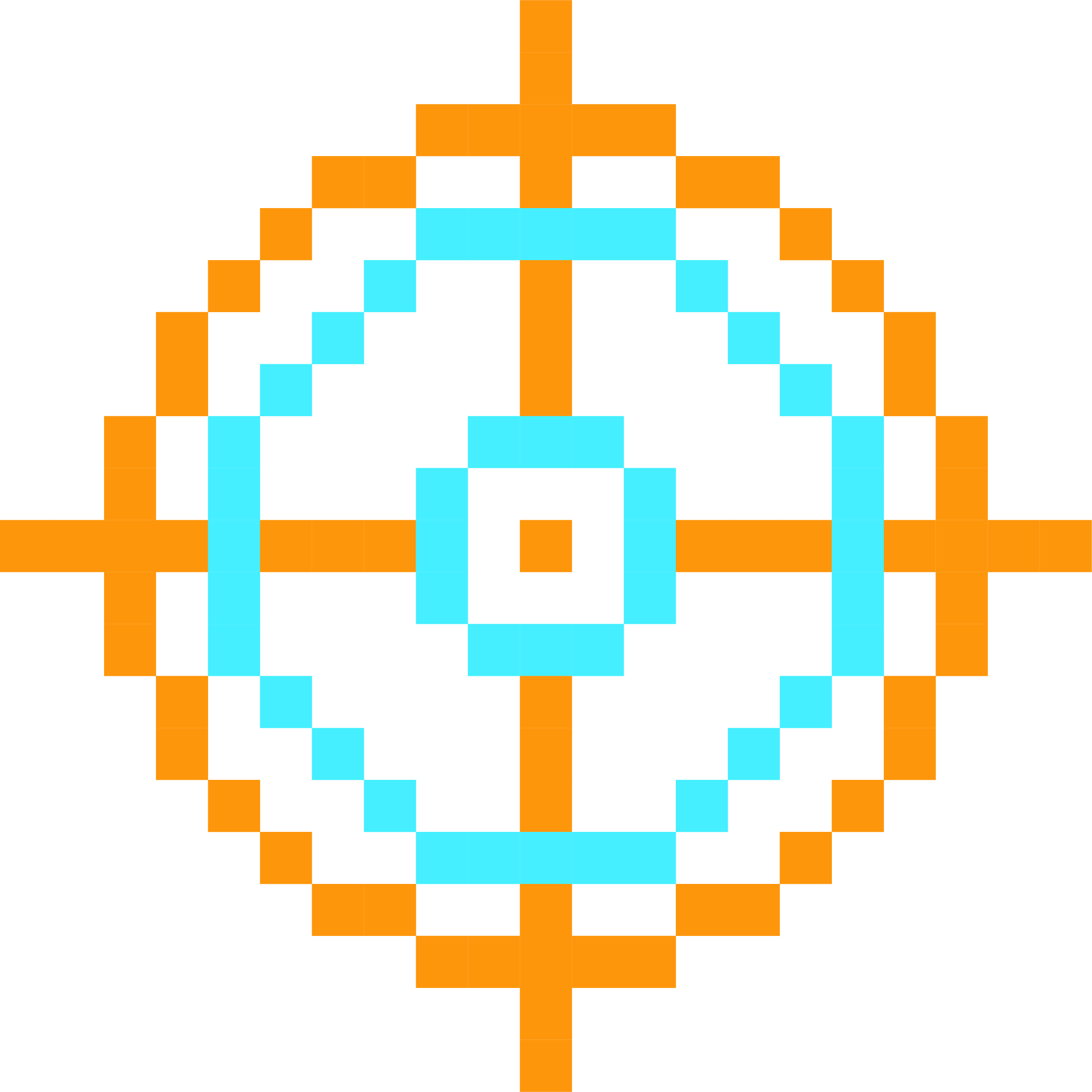 Blue Orange Target-8 Bit Icon